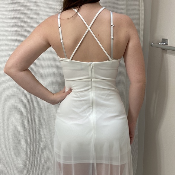 Women’s SHEIN Angel Fashions crisscross backless split thigh dress. Size small. - Picture 9 of 16